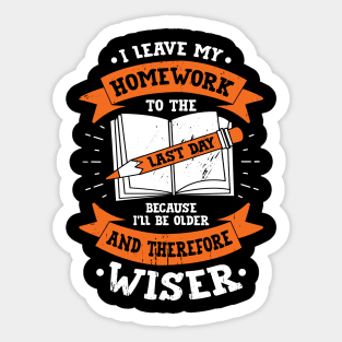 Funny Homework School Student Gift Sticker